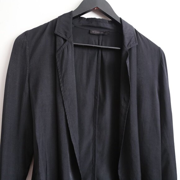 Tiger Of Sweden Jeans Blazer Ambra Black Open Front Waterfall Lightweight - Picture 2 of 7